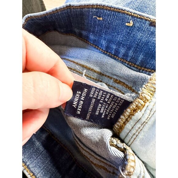 Madewell High Riser Skinny Jeans Medium Wash Womens 25 Whiskering - Picture 16 of 16